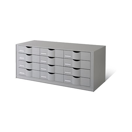 Paperflow Schubladenelement mit 3 x 4 Schubladen Grau