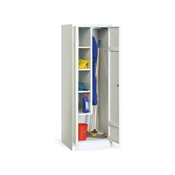 Taurotrade Putzmittelschrank Serie ECO auf Sockel mit 4 Fächern Lichtgrau