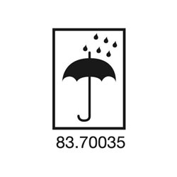 TransPak Warnetiketten 75x105 mm aus Papier mit Symbol ''Vor Nässe schützen''