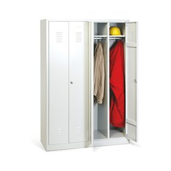 Taurotrade Kleiderschrank Serie ECO auf Sockel mit 2 Doppelabteilen Lichtgrau