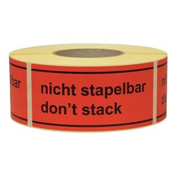 TransPak Warnetiketten 145x70 mm aus Papier ''Nicht stapelbar Don´t stack''