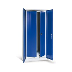 Taurotrade Werkzeug-Flügeltürschrank-Set ECO Böden verzinkt Lichtgrau/Blau