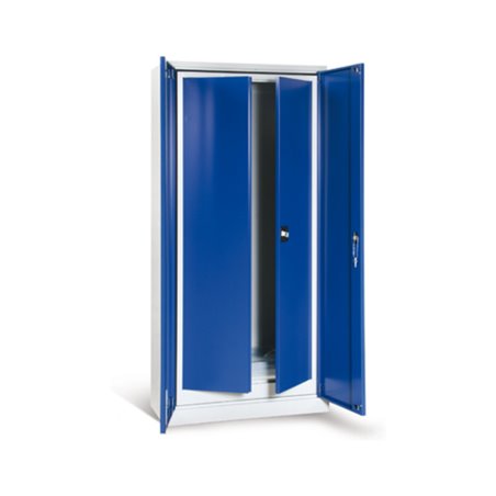 Taurotrade Werkzeug-Flügeltürschrank-Set ECO Böden verzinkt Lichtgrau/Blau