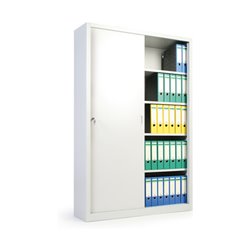 Taurotrade Schiebetürschrank Serie ECO Fachböden beschichtet 50kg Lichtgrau