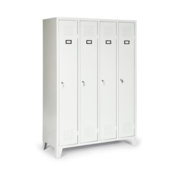 Portofino Kleiderschrank mit Füßen mit 4 Abteilen Abteilbreite 300 mm Lichtgrau