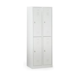 Taurotrade Kleiderschrank doppelstöckig Serie ECO Sockel 2 Abteile Lichtgrau