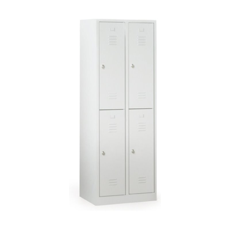 Taurotrade Kleiderschrank doppelstöckig Serie ECO Sockel 2 Abteile Lichtgrau