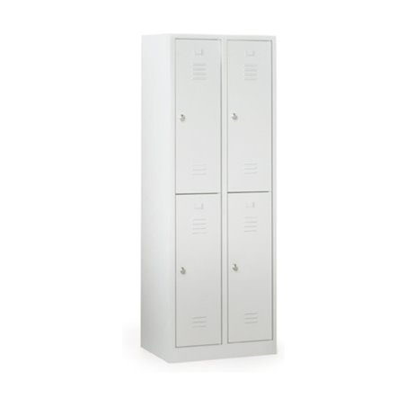 Taurotrade Kleiderschrank doppelstöckig Serie ECO Sockel 2 Abteile Lichtgrau