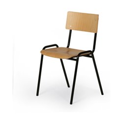 Taurotrade Stapelstuhl Serie ECO stapelbar Sitzfläche Buchensperrholz Schwarz