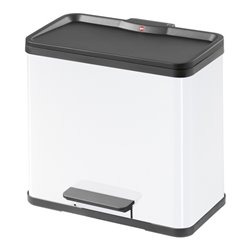 Hailo Tret-Abfalltrenner öko duo 30 Stahlbl. weiß 19 Liter+11 Liter