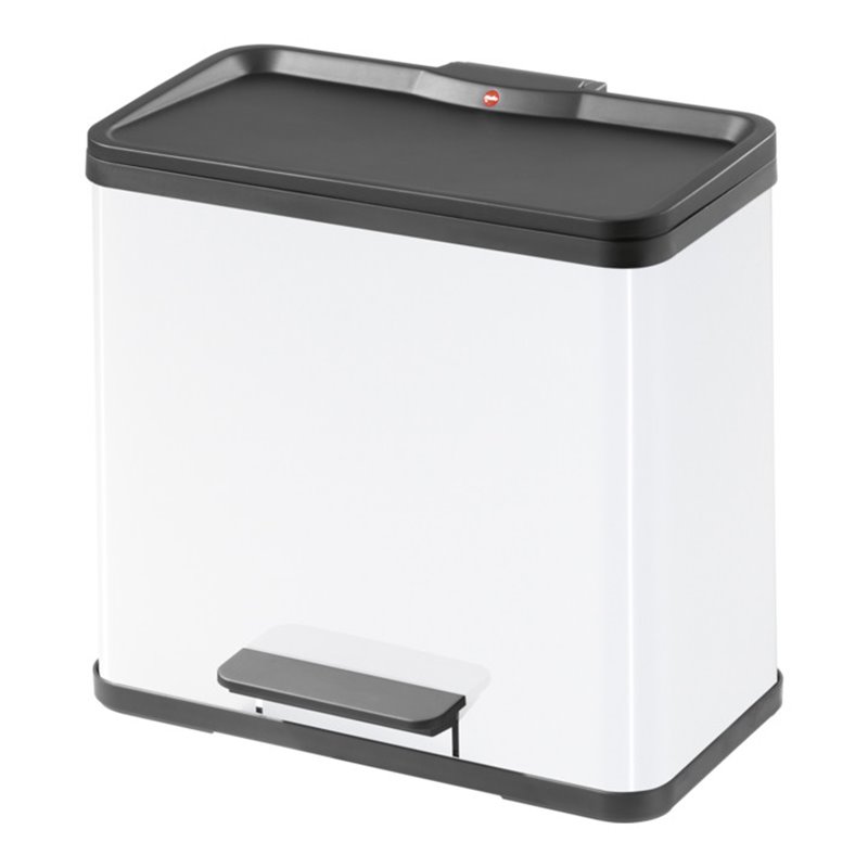 Hailo Tret-Abfalltrenner öko duo 30 Stahlbl. weiß 19 Liter+11 Liter