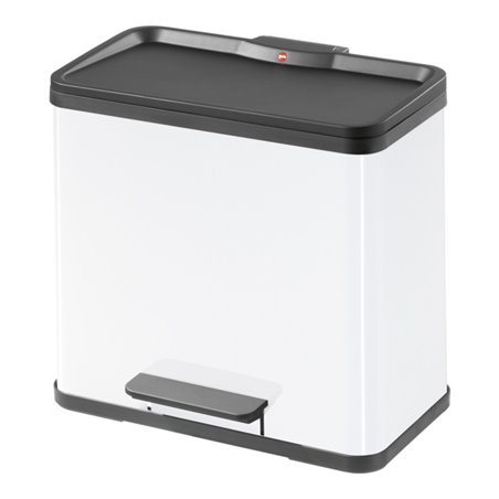 Hailo Tret-Abfalltrenner öko duo 30 Stahlbl. weiß 19 Liter+11 Liter