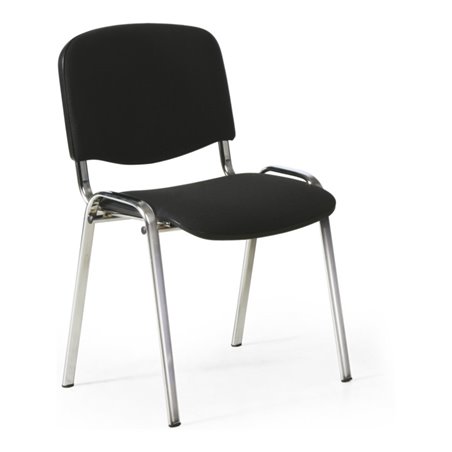 Taurosit Polsterstuhl stapelbar Bezug Schwarz Gestell verchromt