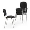 Taurosit Polsterstuhl stapelbar Bezug Schwarz Gestell verchromt