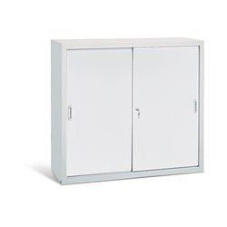 Taurotrade Werkzeugschrank mit Schiebetüren ECO 2 Fachböden verzinkt Lichtgrau