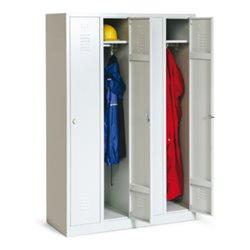 Taurotrade Kleiderschrank Serie ECO auf Sockel 4 Abteile Lichtgrau