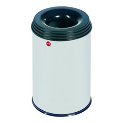 Hailo ProfiLine Safe 15 Alugrauweiß Flammenlöschender Papierkorb