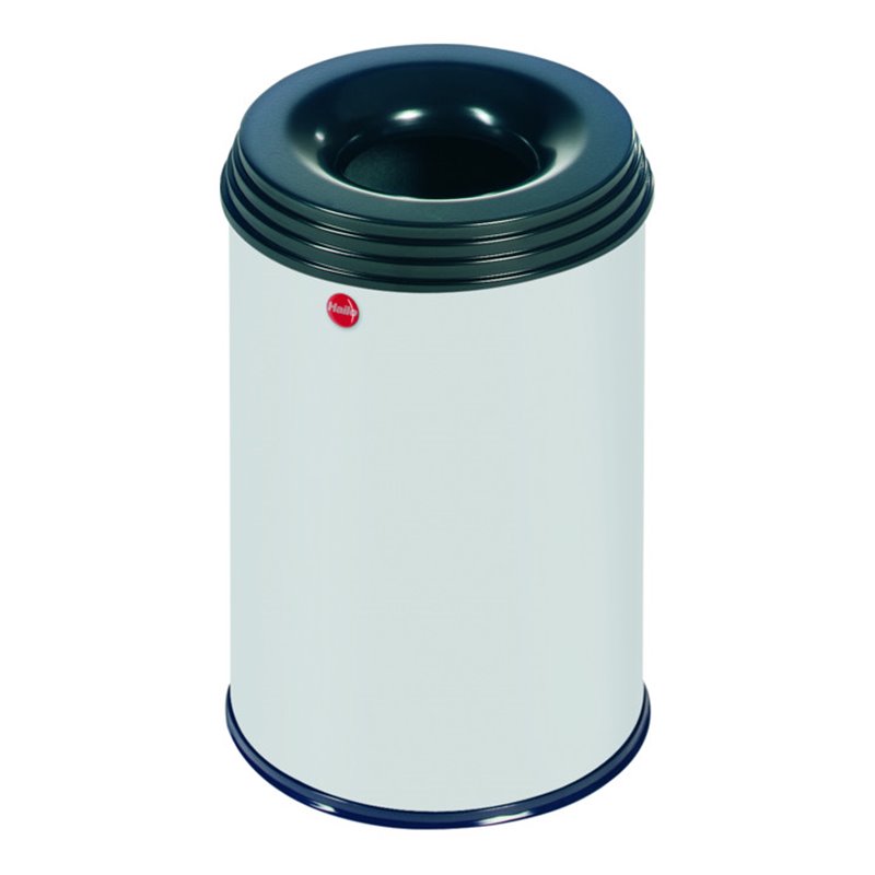 Hailo ProfiLine Safe 15 Alugrauweiß Flammenlöschender Papierkorb