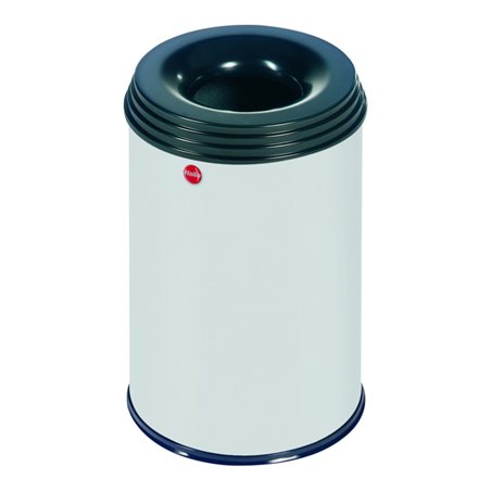 Hailo ProfiLine Safe 15 Alugrauweiß Flammenlöschender Papierkorb