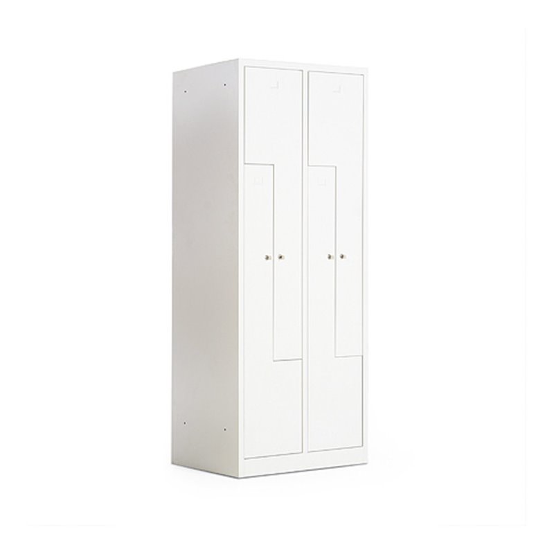 Taurotrade Z-Garderobenschrank Serie ECO auf Sockel 4 Abteile Lichtgrau