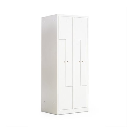 Taurotrade Z-Garderobenschrank Serie ECO auf Sockel 4 Abteile Lichtgrau