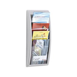 Paperflow Wandprospekthalter 4 Fächer DIN A4 Polystyrol Alufarben