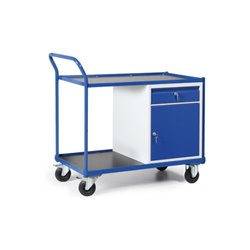 Tauroflex Werkstattwagen 250 kg mit 1 Schrank mit 1 Schublade Lichtgrau/Blau
