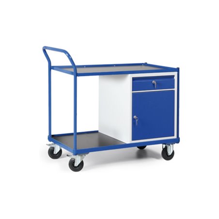 Tauroflex Werkstattwagen 250 kg mit 1 Schrank mit 1 Schublade Lichtgrau/Blau