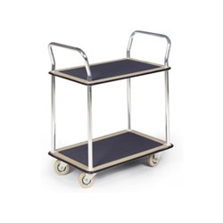 Taurotrade Stahlblech-Etagenwagen 120kg 2 Ladeflächen und 2 Schiebebügeln grau