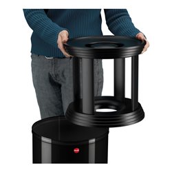 Hailo ProfiLine Combi Plus 50, Ascher-Papierkorb-Kombination, 45 ltr, Schwarz