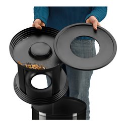 Hailo ProfiLine Combi Plus 50, Ascher-Papierkorb-Kombination, 45 ltr, Schwarz