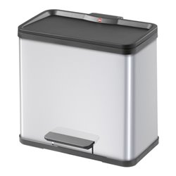 Hailo Tret-Abfalltrenner öko duo 30 Stahlbl. silber 19 Liter+11 Liter