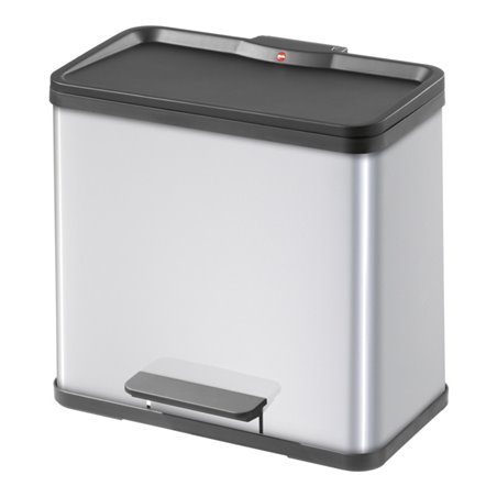 Hailo Tret-Abfalltrenner öko duo 30 Stahlbl. silber 19 Liter+11 Liter