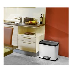 Hailo Tret-Abfalltrenner öko duo 30 Stahlbl. silber 19 Liter+11 Liter