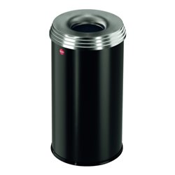 Hailo ProfiLine Safe pro 20 Tiefschwarz Flammenlöschender Papierkorb