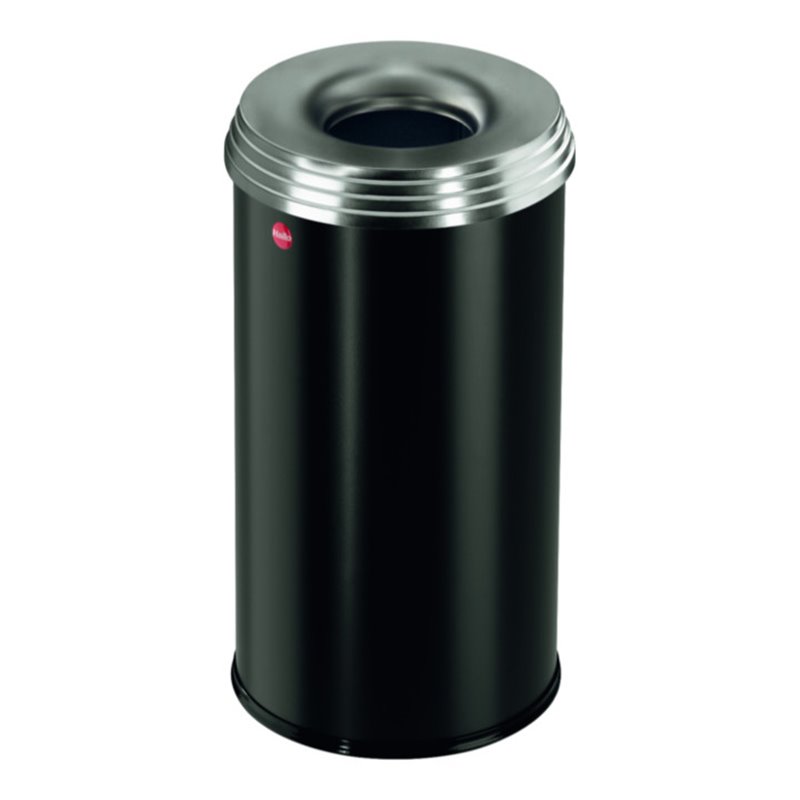 Hailo ProfiLine Safe pro 20 Tiefschwarz Flammenlöschender Papierkorb