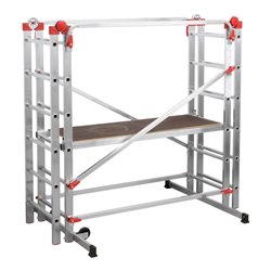 Hailo 1-2-3 500 Combi Alu-Gerüst mit Ein-Hand-Schnellverschluss
