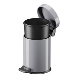 Hailo Solid 4, Tret-Kosmetik-Mülleimer, 4 l Silber