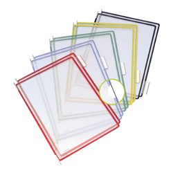 Sichttafeln a.Hartfolie DINA4 gelb m.5Aufsteckreitern 50mm reflexfrei