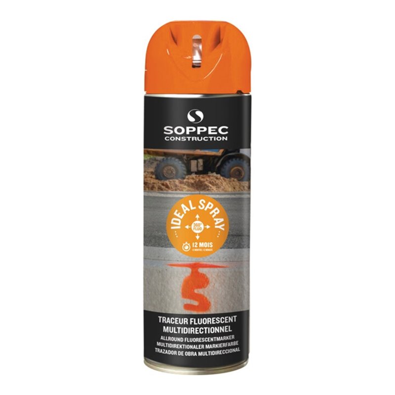 Soppec Markierungsspray Ideal 500 ml für alle Untergründe leuchorange