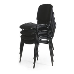 Taurosit Polsterstuhl stapelbar Bezug Schwarz Gestell Schwarz VE 4 Stück