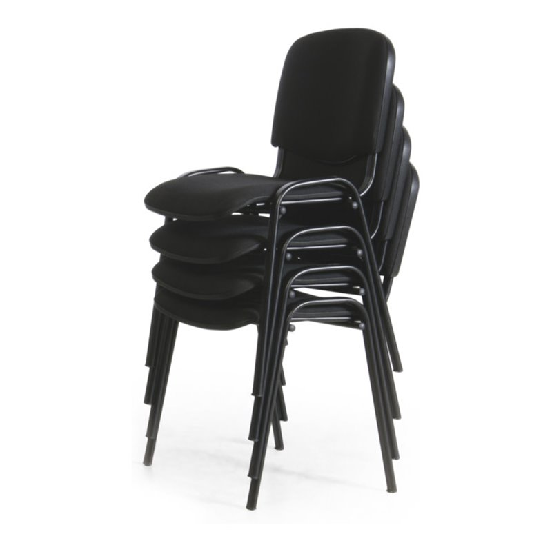 Taurosit Polsterstuhl stapelbar Bezug Schwarz Gestell Schwarz VE 4 Stück