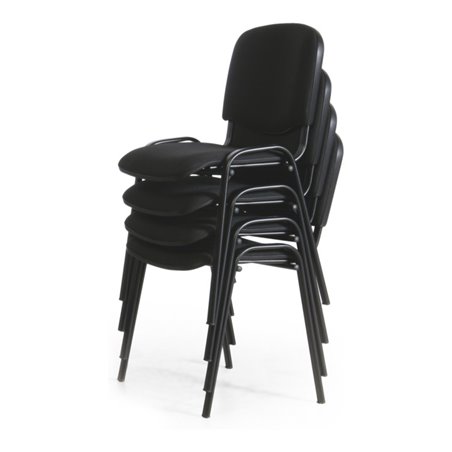 Taurosit Polsterstuhl stapelbar Bezug Schwarz Gestell Schwarz VE 4 Stück