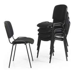 Taurosit Polsterstuhl stapelbar Bezug Schwarz Gestell Schwarz VE 4 Stück