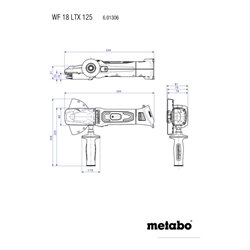 Metabo Akku-Flachkopf-Winkelschleifer WF 18 LTX 125 Quick metaBOX 165 L