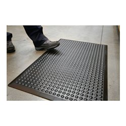 COBA Arbeitsplatzbodenbelag Fertigmatte L1200xB900xS14mm schwarz SBR-Gummi