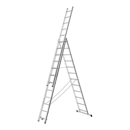 Hymer Alu-Pro, Allzweckleiter dreiteilig, 3x12 Sprossen