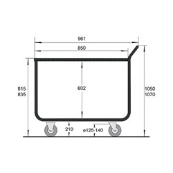 STIER Magazinwagen Premium mit Umrandung Tragkraft 300 kg LxB 810x450 mm