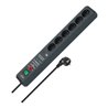 Secure-Tec 19.500A Überspannungsschutz-Steckdosenleiste Akustik 6-fach anthrazit 3m H05VV-F 3G1,5