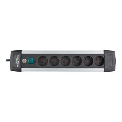 Premium-Alu-Line Steckdosenleiste 6-fach 3m H05VV-F 3G1,5